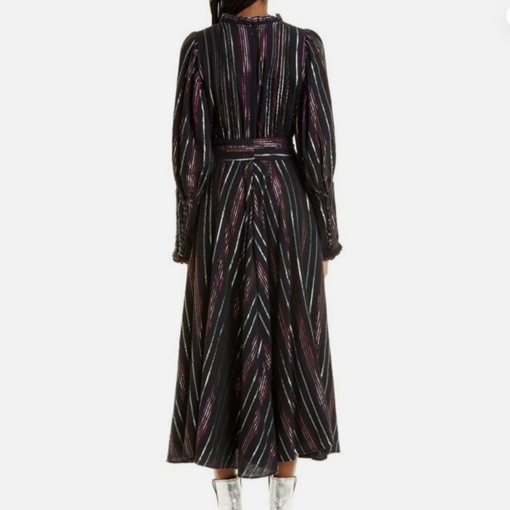 Farm Rio Lurex Striped Midi Dress - Picture 4 of 7